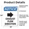 Signmission Exhaust Flow Direction Sign With Symbol, 18 in W x Rectangle, Vinyl Decal OS-2PACK-NS-D-1824-V-12217 - alternate 6